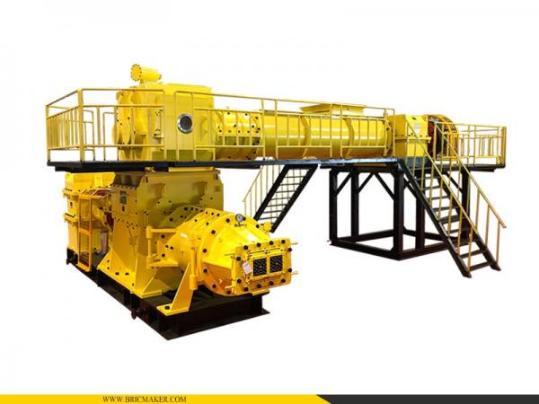 Двухступенчатый вакуумный экструдер с высокой производительностью, который производит от 45 000 до 60 000 кирпичей в час