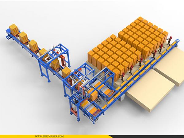 Rotary Tunnel Kiln Red Bricks Packing Machine Semi Auto Palletizer & Strapper